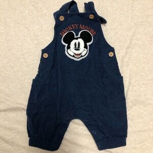 Disney Baby Mickey Mouse Embroidered Patch Cotton Corduroy Overalls Lightweight